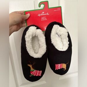Dachshund reindeer slippers